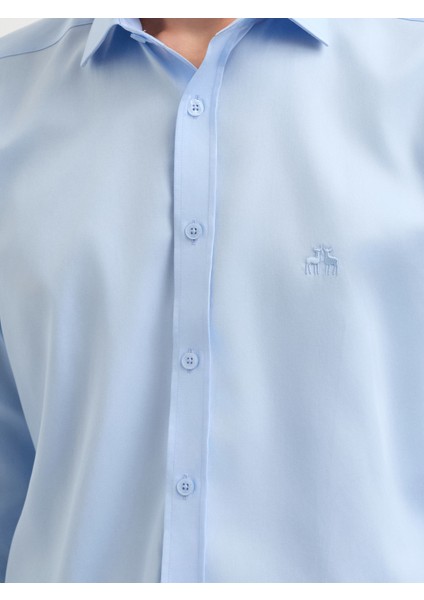 Erkek Slım Fıt Gömlek-Açık Mavi fırsatları