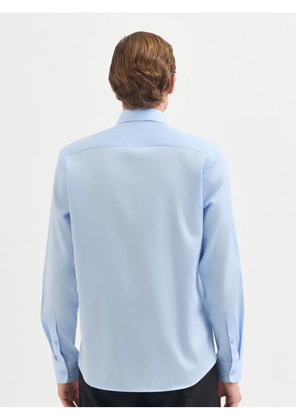 Erkek Slım Fıt Gömlek-Açık Mavi indirimleri