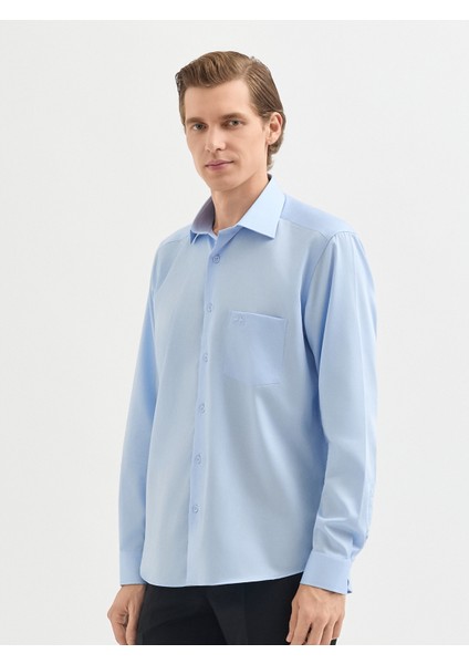 Erkek Regular Fıt Gömlek-Açık Mavi fiyatları