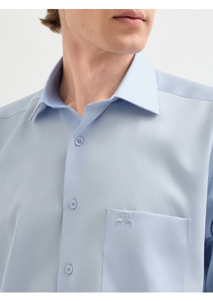 Erkek Regular Fıt Gömlek-Açık Mavi fırsatları