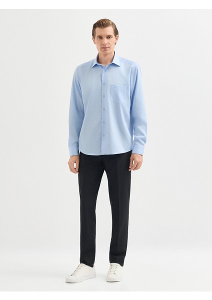 Erkek Regular Fıt Gömlek-Açık Mavi indirimleri