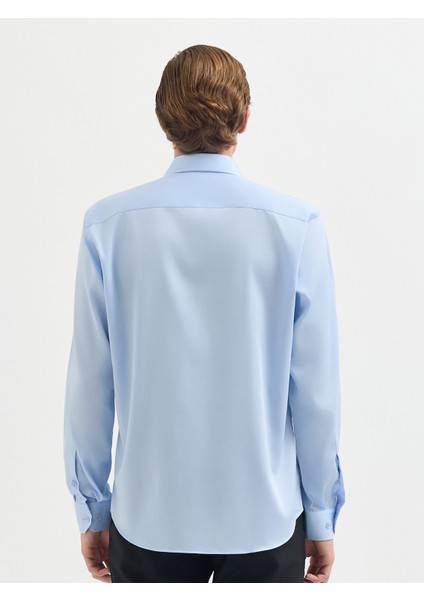 Erkek Regular Fıt Gömlek-Açık Mavi