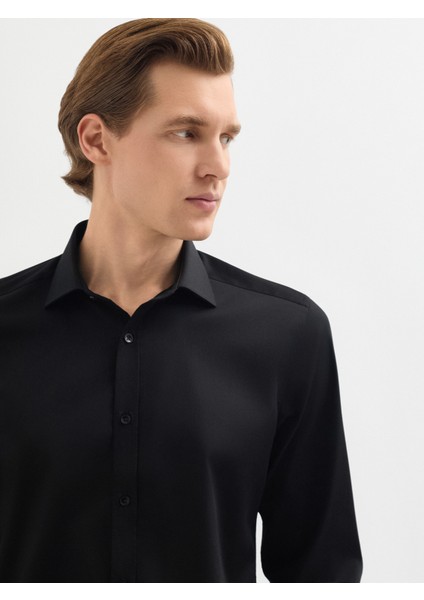 Toss Erkek Extra Slım Fıt Gömlek-Siyah fırsatları