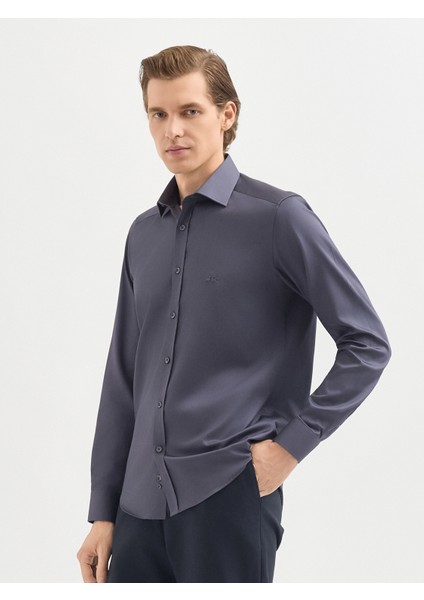 Erkek Slım Fıt Gömlek-Antrasit fiyatları