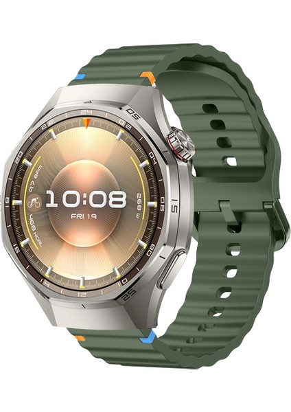 Huawei Watch Gt6 Pro 46MM Ile Uyumlu Dalga Desenli Tokalı Yumusaş Soft Silikon Kordon