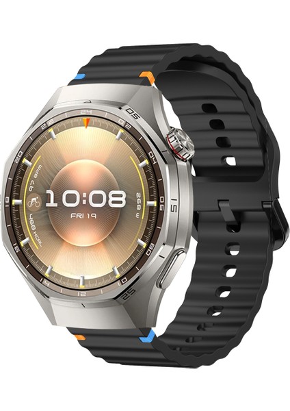 Huawei Watch Gt6 Pro 46MM Ile Uyumlu Dalga Desenli Tokalı Yumusaş Soft Silikon Kordon