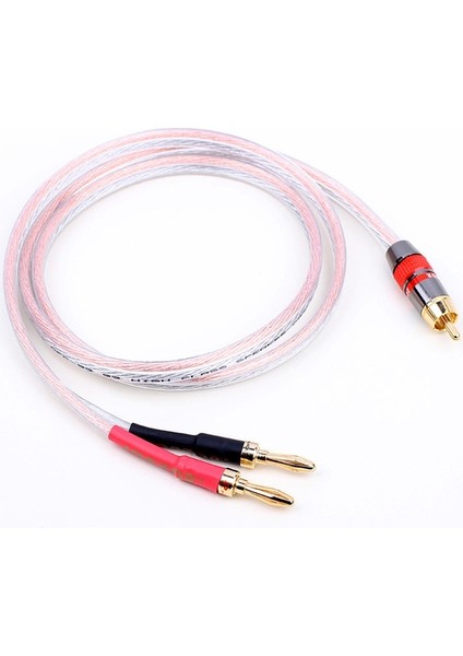 1 Rca To 2x Banana Kaliteli Hoparlör Kablosu 2 Metre