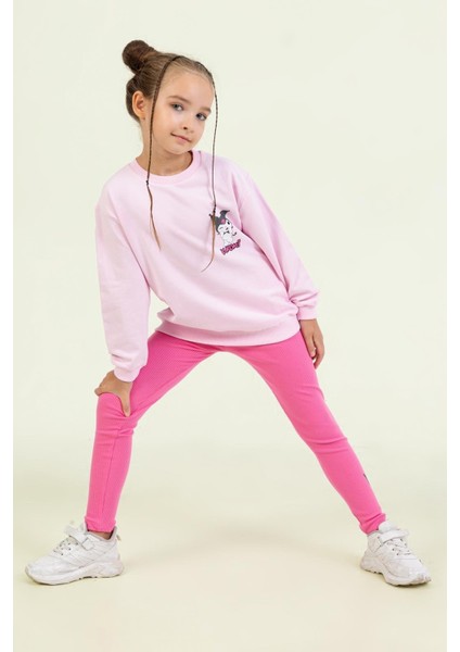 Kız Çocuk Kuromi Taytlı Takım 4-9 Yaş Pembe modelleri