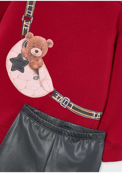 Kız Çocuk Taytlı Takım 4-8yaş Kırmızı modelleri