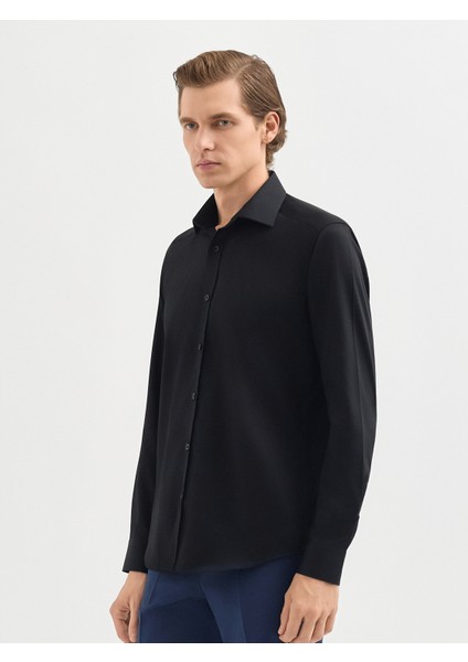 Erkek Slım Fıt Gömlek-Siyah modelleri