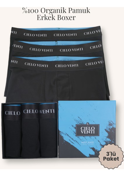 Must Have | 3'lü Organik Pamuk Erkek Boxer