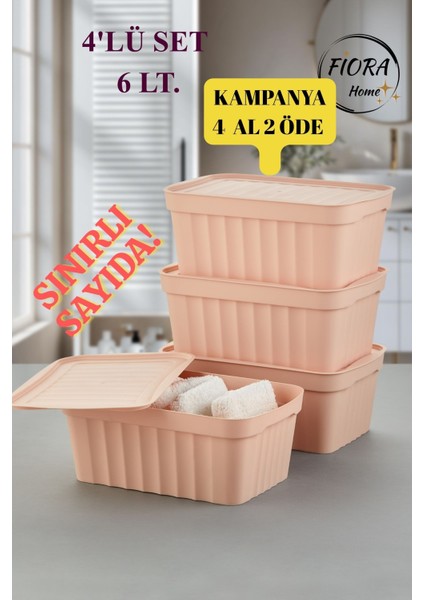 4'lü Set 6.lt.çok Amaçlı Saklama Kutusu