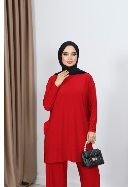 Yanları Cepli Sandy Pantolonlu Takım modelleri