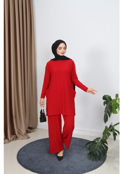 Yanları Cepli Sandy Pantolonlu Takım indirimleri