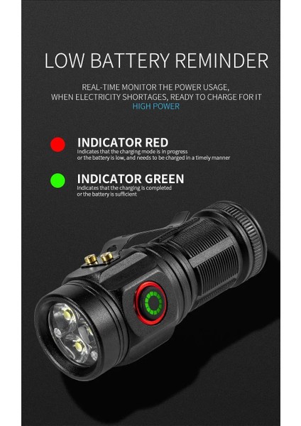 3xe Güçlü Parlak Işıklı 5 Modlu Magnetli Metal Gövde Şarjlı El Feneri W5182 indirimleri