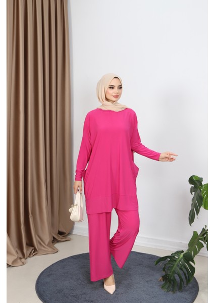 Yanları Cepli Sandy Pantolonlu Takım