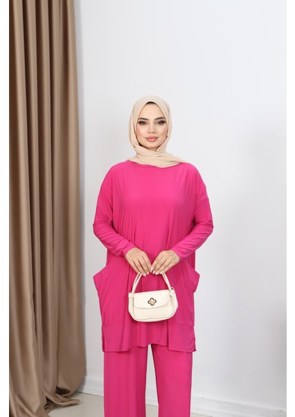 Yanları Cepli Sandy Pantolonlu Takım modelleri