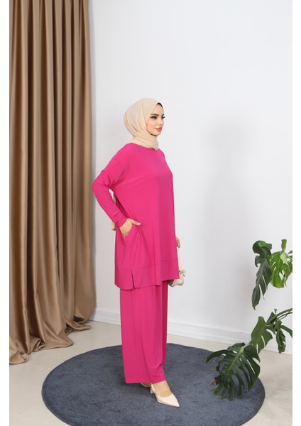 Yanları Cepli Sandy Pantolonlu Takım indirimleri