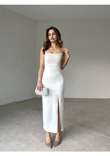 Kadın Drapeli Yırtmaçlı Elbise