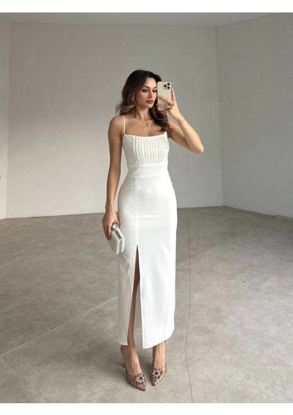 Kadın Drapeli Yırtmaçlı Elbise modelleri