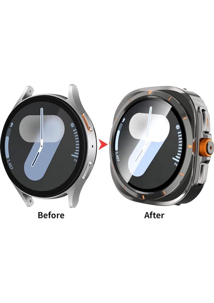 Samsung Galaxy Watch 7 44MM Uyumlu Watch 7 Ultra Dönüştürücü Kasa ve Ekran Koruyucu fırsatları