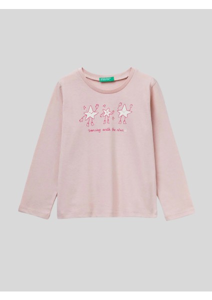 Kız Çocuk Baskılı Sweatshirt 1-6 Yaş Pembe fiyatları