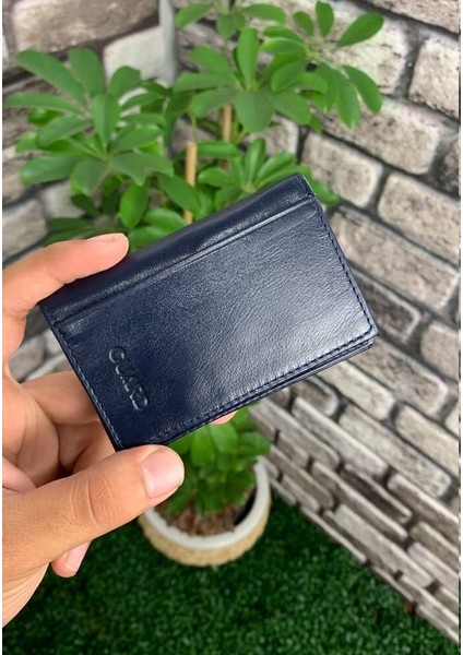 Lacivert Nappa Deri Mini Boy Ince Kredi Kartlık - XD-GRD1169-ST