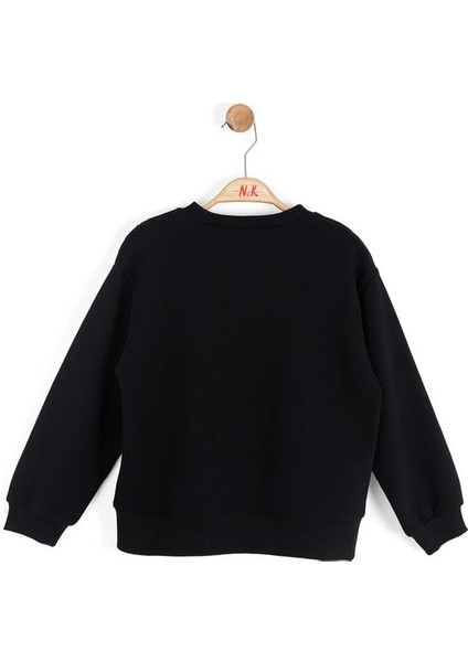 Kız Çocuk Pullu Sweatshirt 4-8 Yaş Siyah modelleri
