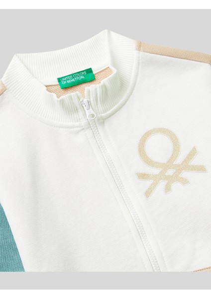 Kız Çocuk Fermuarlı Sweatshirt 1-6 Yaş Beyaz modelleri
