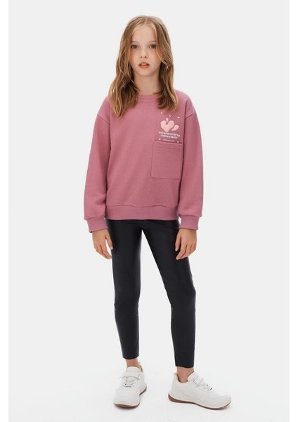 Kız Çocuk Story Sweatshirt 8-14 Yaş Lila