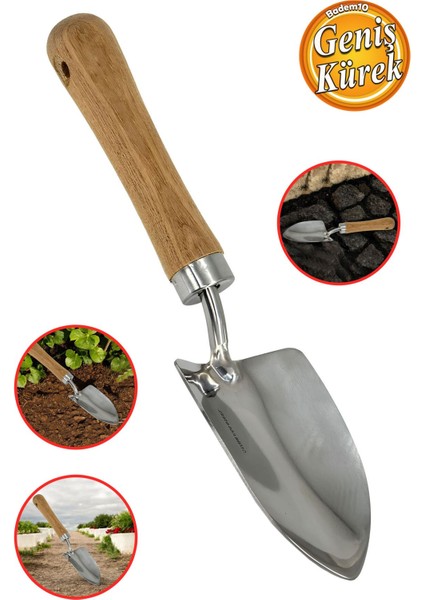 Kürek Bahçe Küreği Bahçıvan Saksı Çiçek Bitki Mini El Küreği Fide Toprak Hobi Geniş Kürek 32 cm