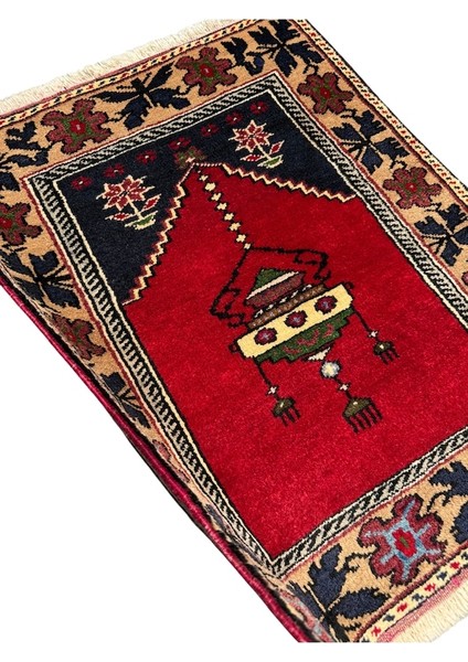 El Dokuma Küçük Taşpınar Namazlık 74X96 Kırmızı Küçük Seccade Yün fiyatları