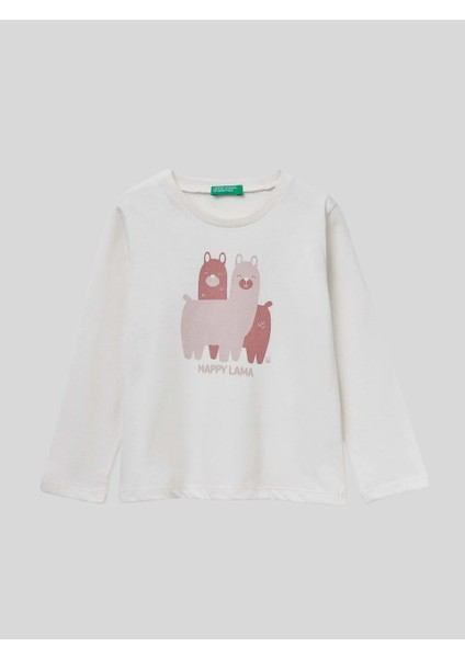 Kız Çocuk Baskılı Sweatshirt 1-6 Yaş Ekru fiyatları