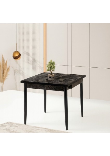 Yanlardan Açılır Büyüyen Yemek Masası Siyah Mermer Desenli 65X100CM Sadece Masa Fiyatıdır fiyatları