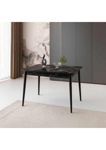 Yanlardan Açılır Büyüyen Yemek Masası Siyah Mermer Desenli 65X100CM Sadece Masa Fiyatıdır fırsatları