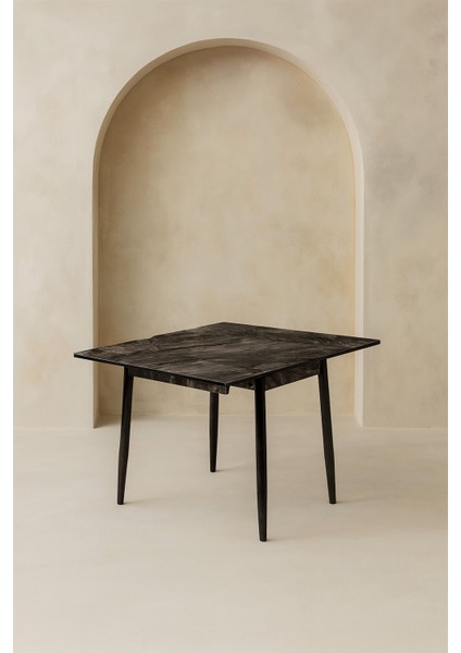 Yanlardan Açılır Büyüyen Yemek Masası Siyah Mermer Desenli 65X100CM Sadece Masa Fiyatıdır indirimleri