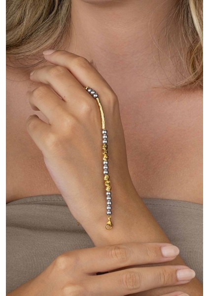 kırmızı Altın Kaplama Dorika Zincir Model Altın Kaplama Çelik Kadın Bileklik