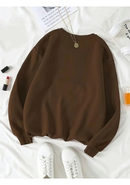 Papatya Baskı Detaylı Bisiklet Yaka Içi Polarlı Sweatshirt fiyatları