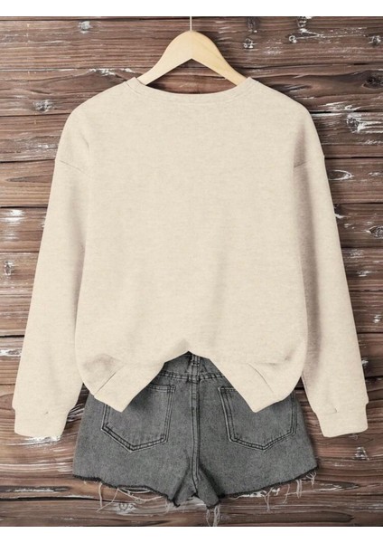 Baskı Detaylı Bisiklet Yaka Içi Polarlı Sweatshirt fiyatları