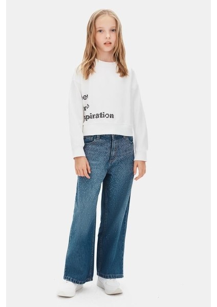 Kız Çocuk True Sweatshirt 8-14 Yaş Ekru