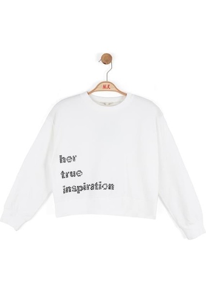 Kız Çocuk True Sweatshirt 8-14 Yaş Ekru fiyatları