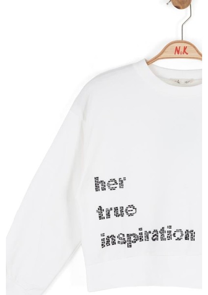 Kız Çocuk True Sweatshirt 8-14 Yaş Ekru modelleri