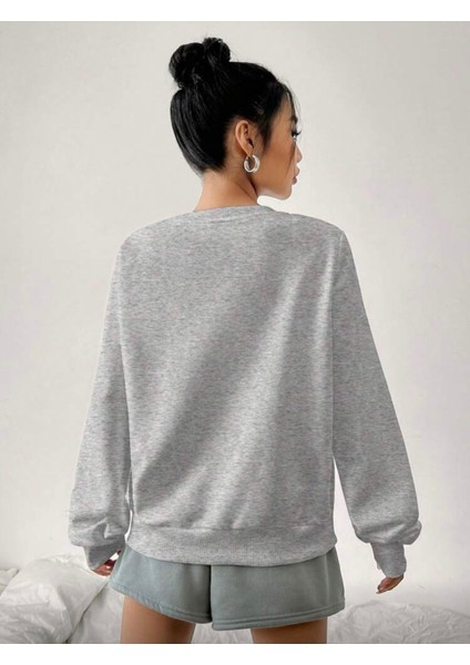 Mor Çiçek Demeti Baskı Detaylı Bisiklet Yaka Içi Polarlı Sweatshirt fiyatları