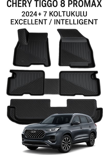 Chery Tiggo 8 Promax 2024+ 7 Koltuklu Excellent / Intelligent 3D Oto Paspas Premium
