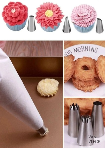 10 Parça Krema Sıkma Torbası Seti – Paslanmaz Çelik Uçlu Pasta, Kek ve Süsleme Torbası fırsatları