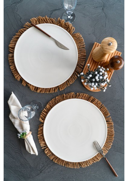 2'li 32 cm Porselen Yalın Pizza Tabağı