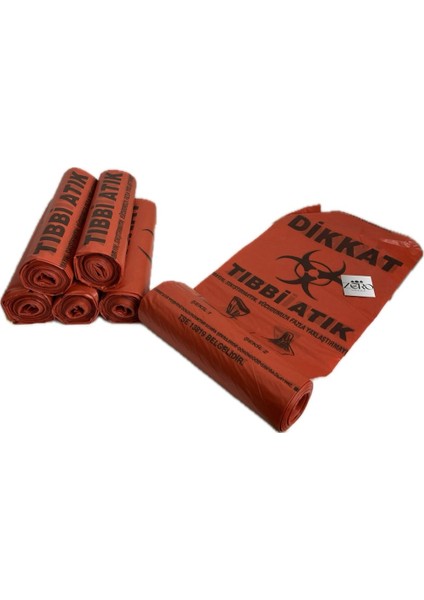 Tıbbi Atık Poşeti 70X90 Battal Boy 5'li Rulo 100 Mikron fiyatları