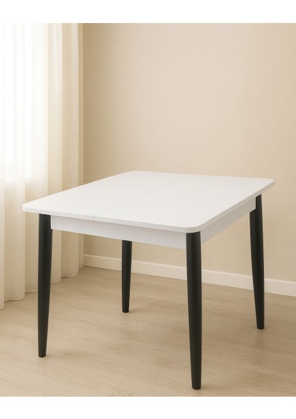 Yanlardan Açılır Büyüyen Yemek Masası Beyaz 75X80CM Sadece Masa Fiyatıdır indirimleri