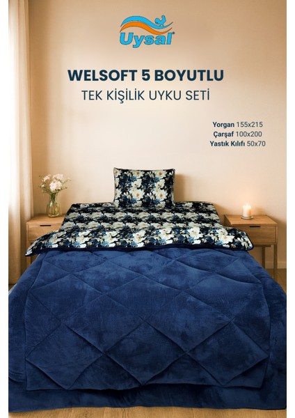 Welsoft 5 Boyutlu Tek Kişilik Uyku Seti