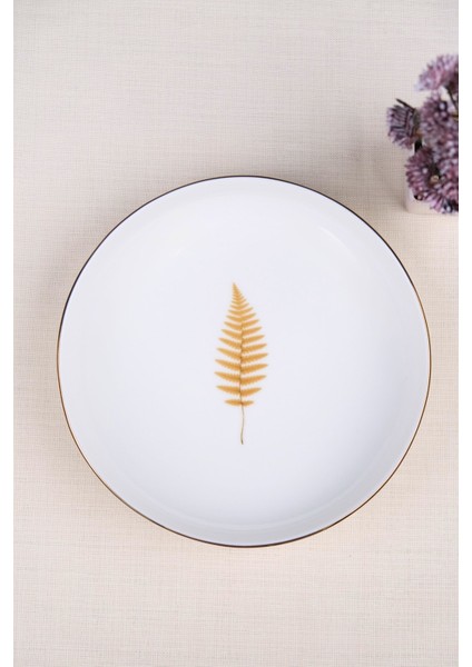 Porselen Natura Fern Altın Yaldız Çukur Tabak 18,50CM 6 Lı fiyatları